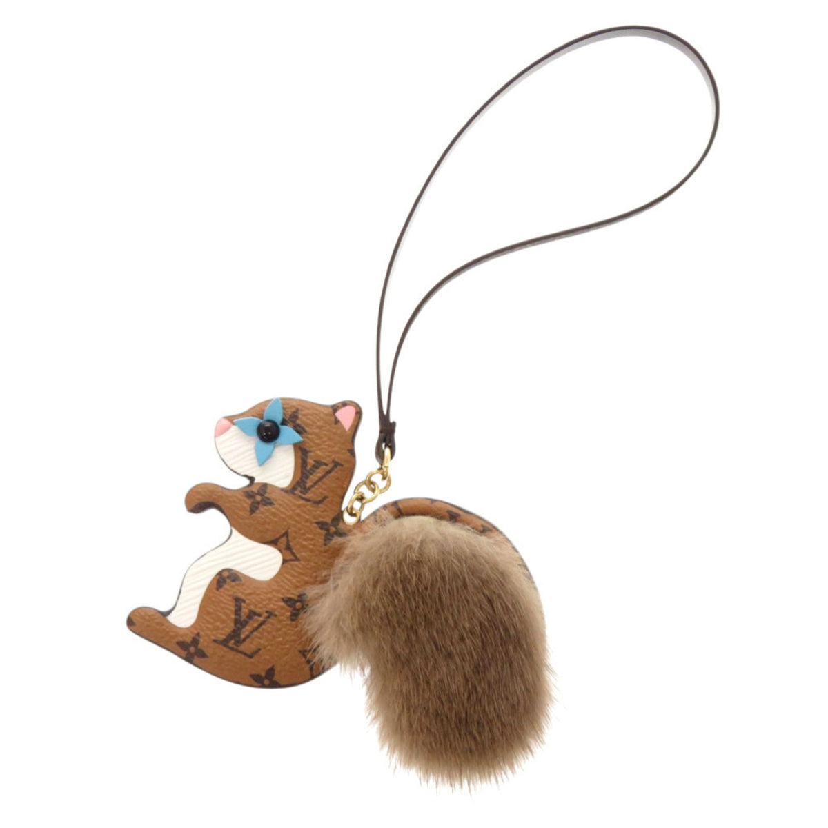 Unused Louis Vuitton accessory bag charm, Squalol LV Furry Friend Monogram M03218, mink squirrel 1515 LOUIS VUITTON — New - Store Return