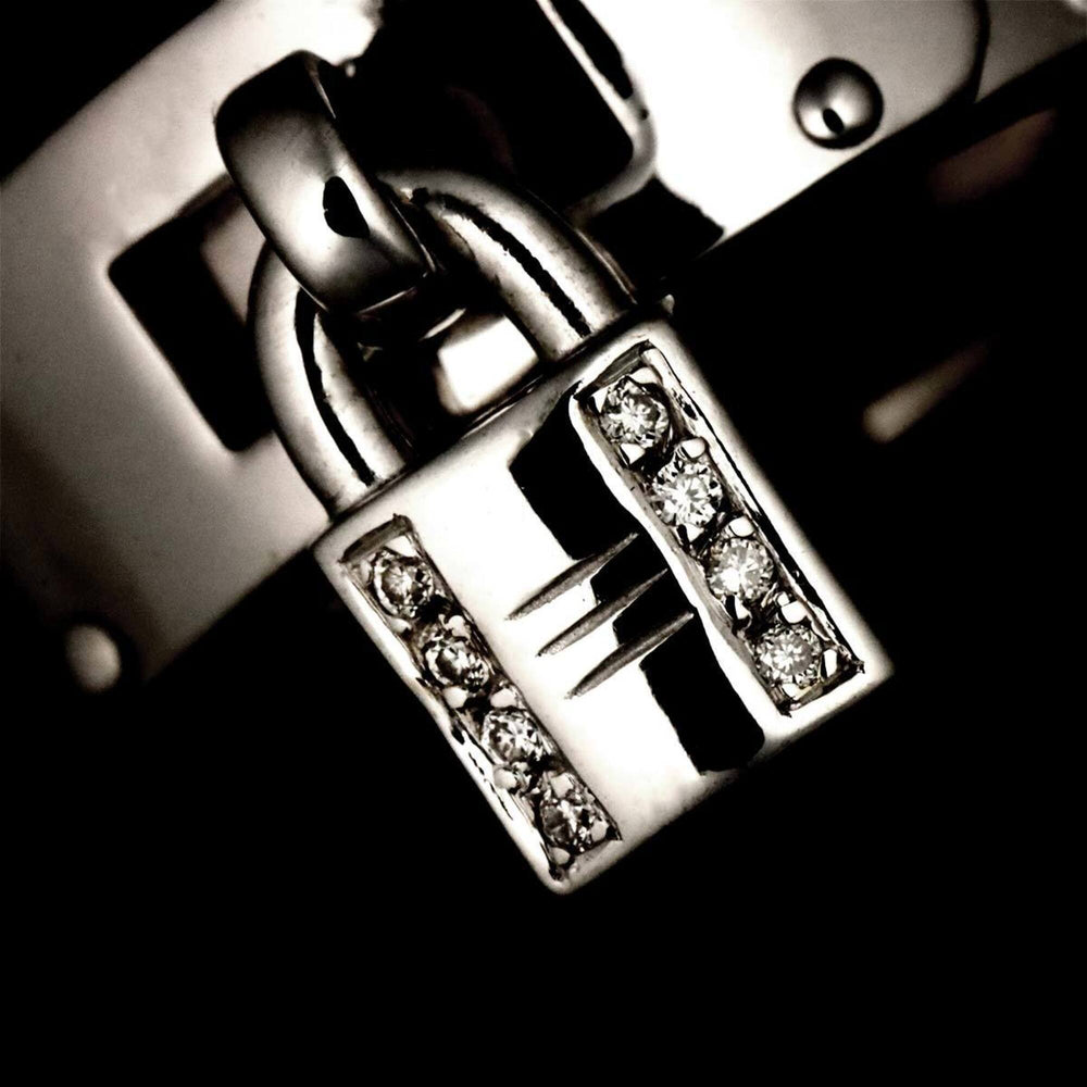 Hermes Kelly Ring #54, Diamond, 18K White Gold (750) — Like New