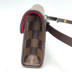 LOUIS VUITTON Florentine Pochette N51856, Special Order Order, Women's, Damier Canvas, Ebene Brown — Like New