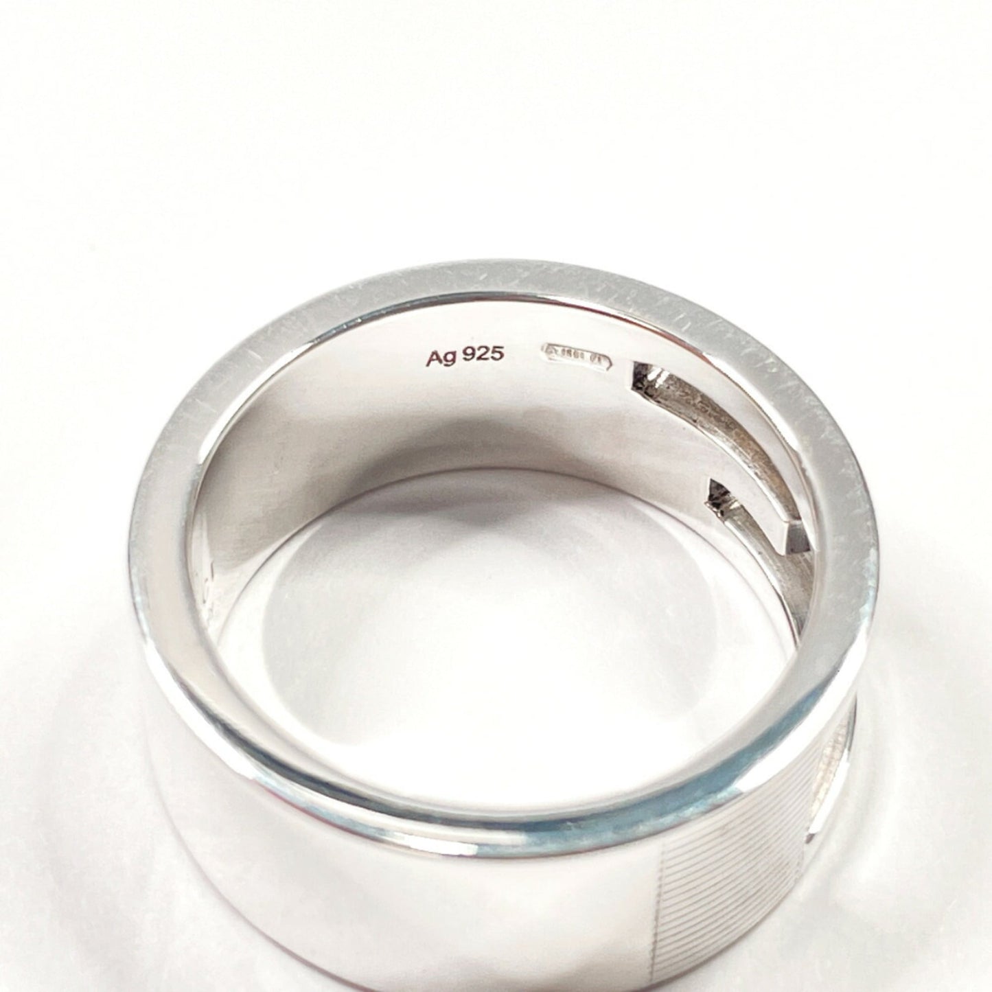 GUCCI Branded Cutout G Ring, 925 Sterling Silver, Size 12, Women's
