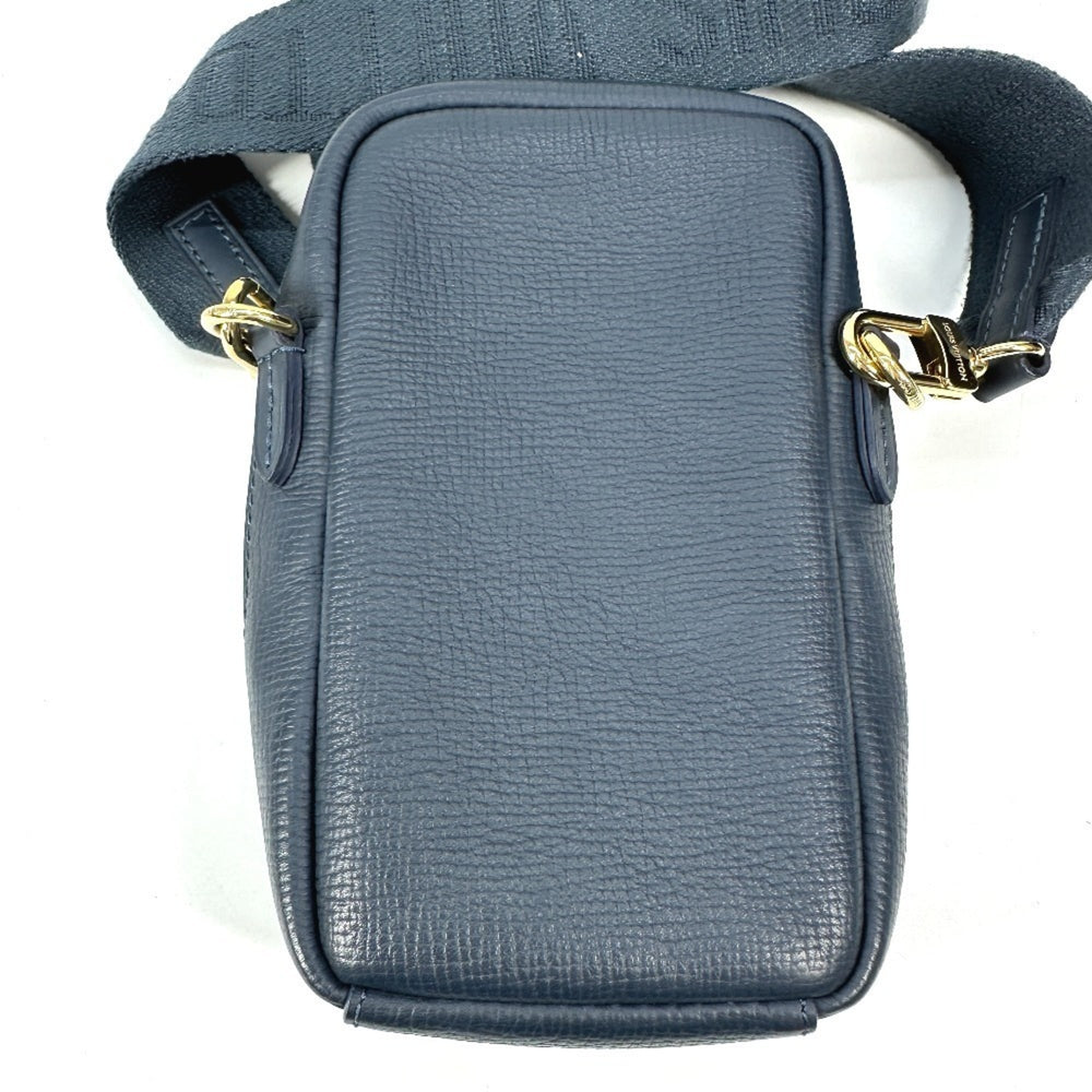 LOUIS VUITTON M81060 Monogram Denim NIGO Collaboration Double Phone Pouch Bag Pochette Crossbody Shoulder Leather Men's Women's Blue — Like New