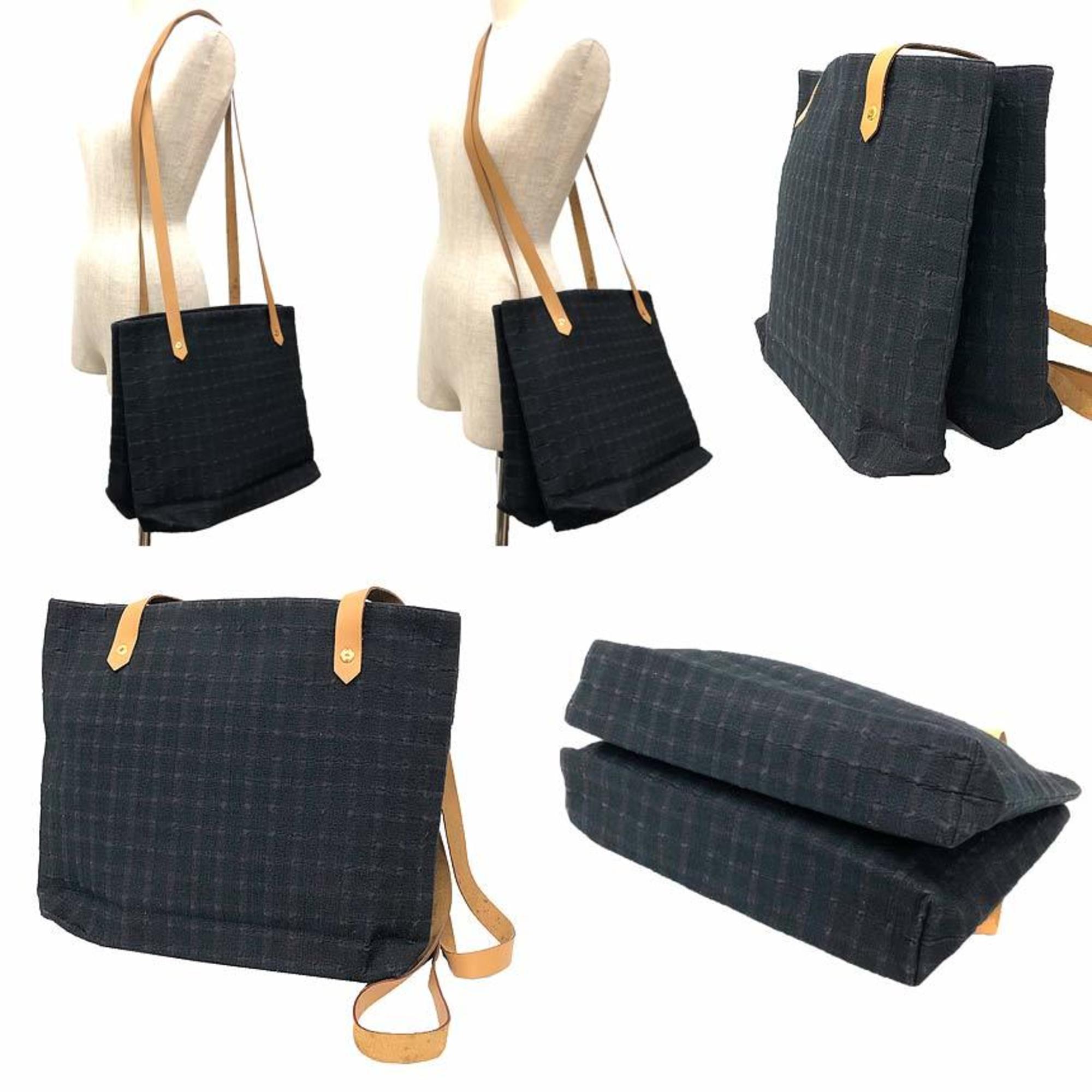 HERMES Amedaba Cabas de Poche Tote Bag Shoulder Black