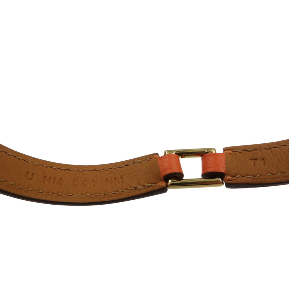 Hermes Rival Double Tour U Stamped Swift Leather Orange Strand Bracelet 1342HERMES — New - Store Return