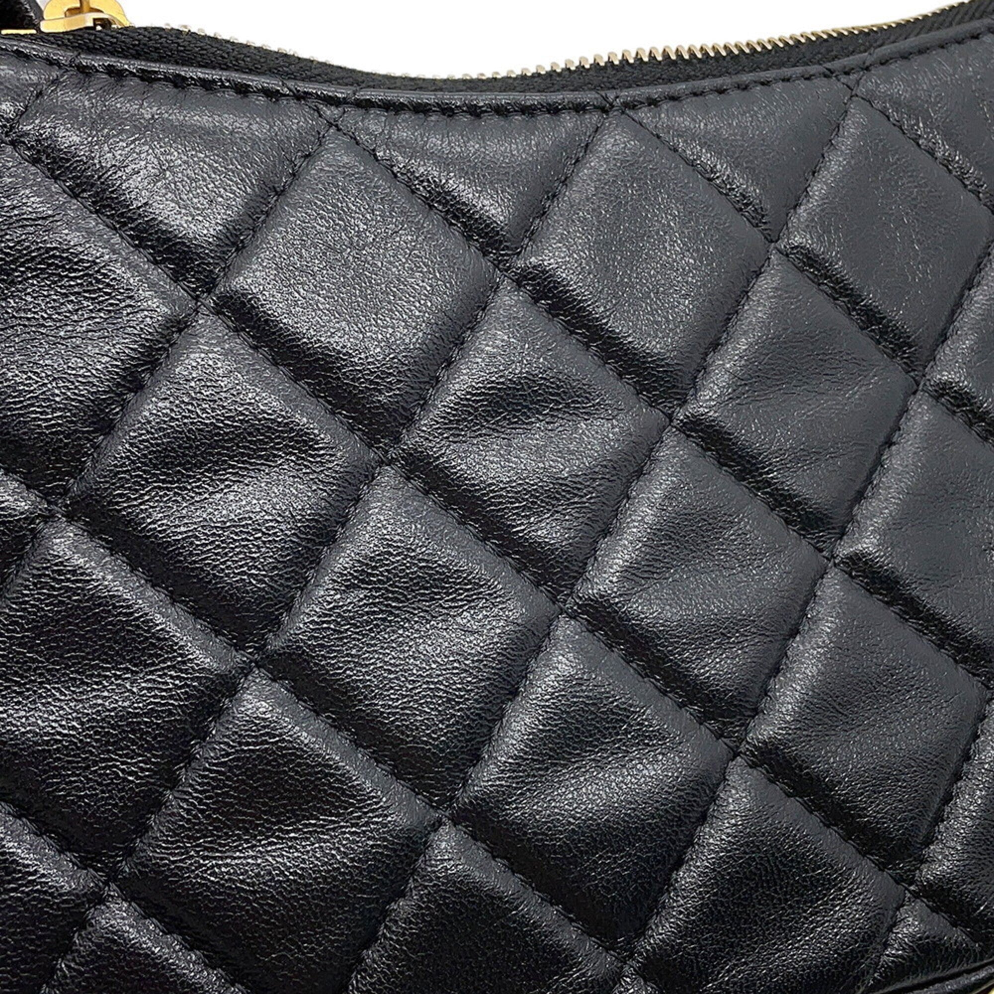 Chanel Chain Shoulder Bag Matelassé Coco Mark Lambskin AP3487 CHANEL Handbag Black Women's — Like New