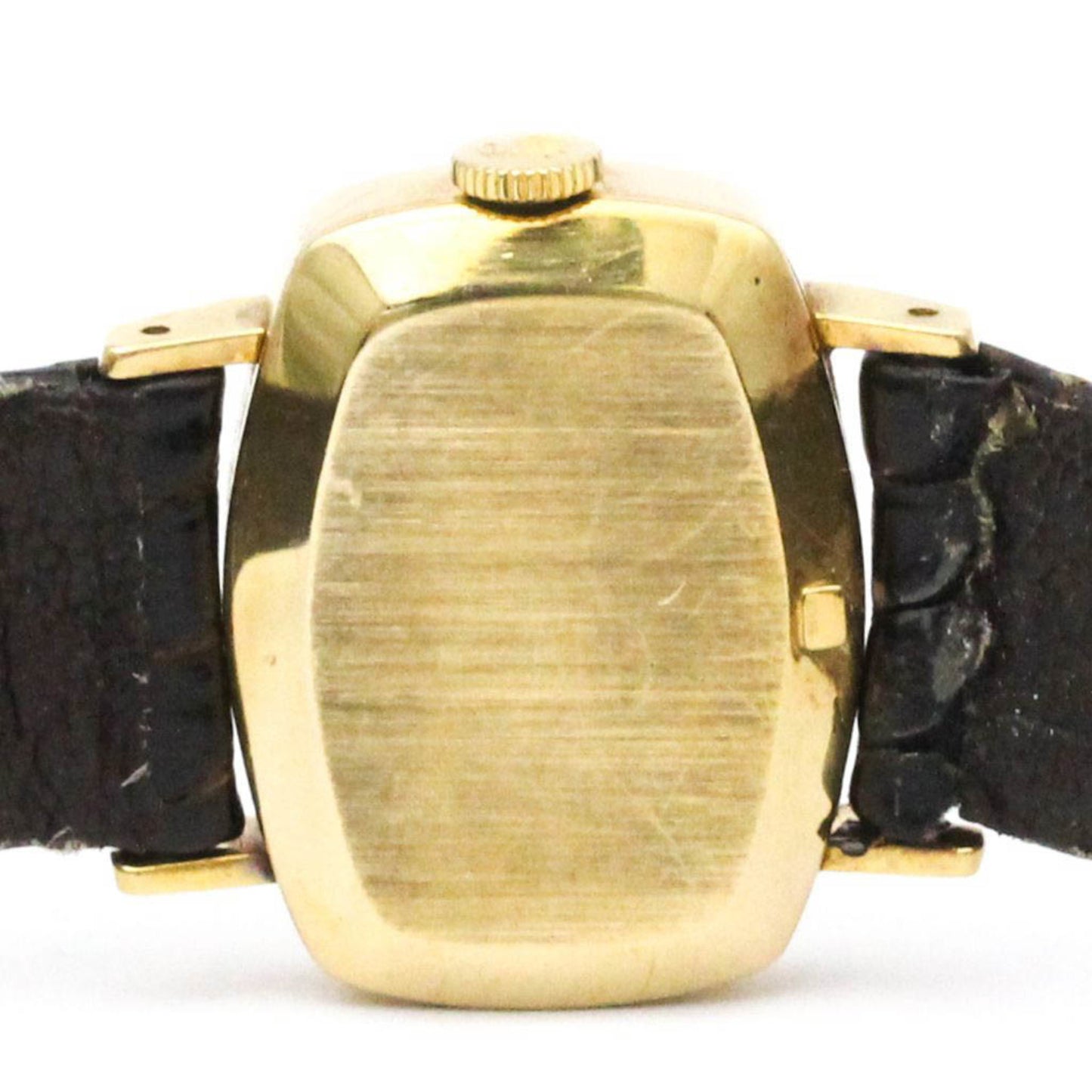 ROLEX Cellini 2647 18K Gold Leather Hand-Winding Ladies Watch Vintage