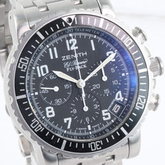 Zenith Rainbow Black 01/02.0470.405 Stainless Steel Automatic Chronograph Men's Dial Watch — Good
