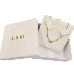 Christian Dior Clair D Lune necklace with CD logo and rhinestones, gold, for women, box — Like New