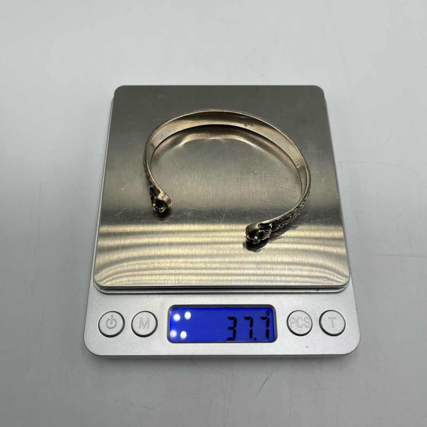 Gucci Interlocking Cat Head/Tiger Head Bangle in Sterling Silver for Men