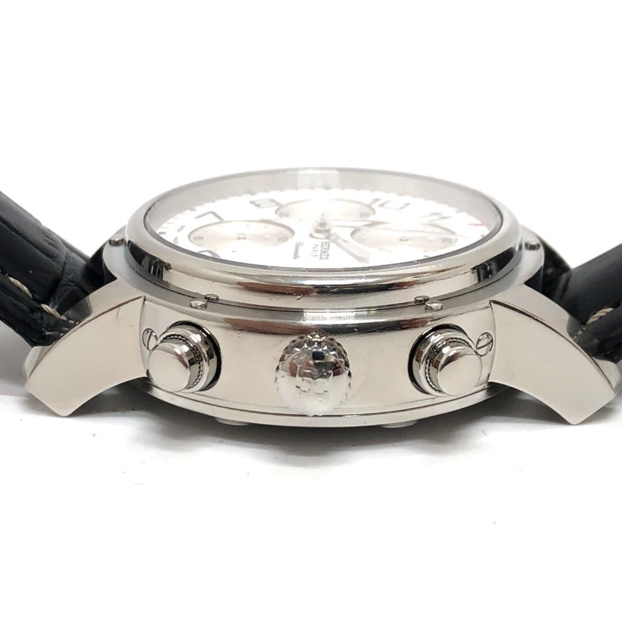 HERMES CP1.910 Clipper Chrono Automatic Chronograph Date Wristwatch Watch SS Men's Silver — Good