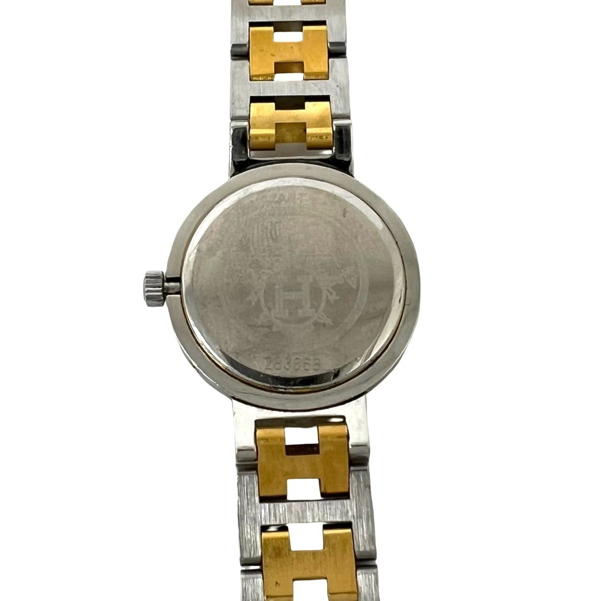 HERMES Clipper Stainless Steel GP Quartz Wristwatch, Silver/Gold, 25008 — Good