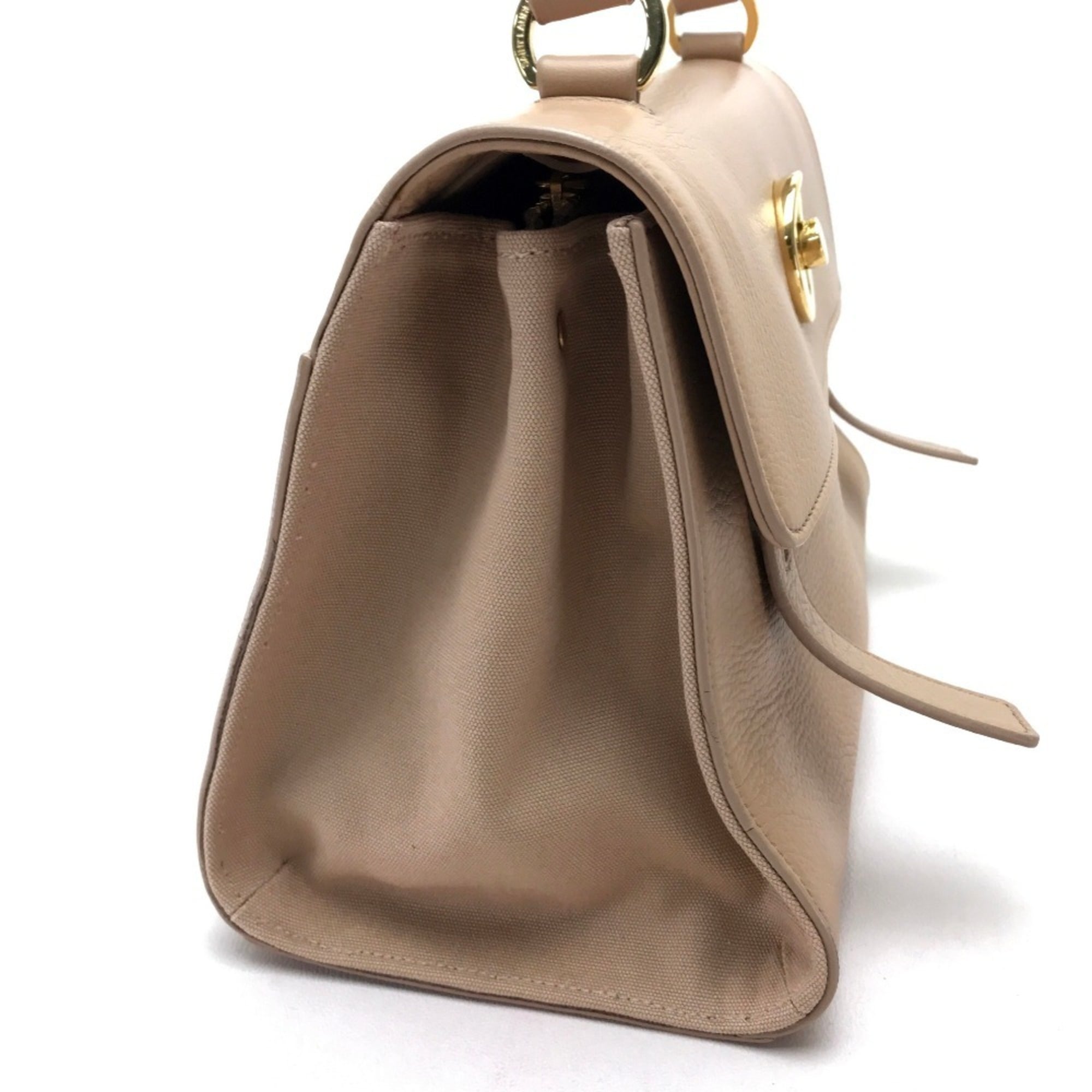 SAINT LAURENT Saint Laurent Paris 368229 Muse Toe Handbag Shoulder Bag Leather Women's Beige — Like New