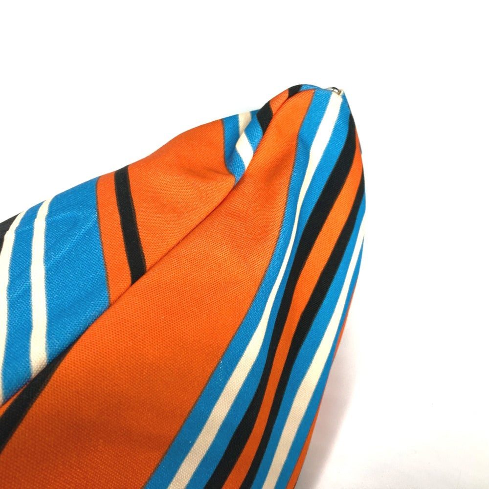 PRADA 2VY007 stripe bag crossbody Shoulder Bag Orange Blue x Black — Like New