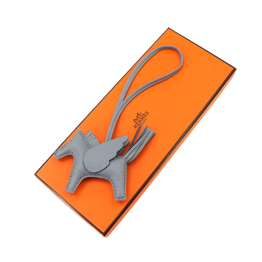 Hermes Rodeo Pegasus PM Accessory Bag Charm, Agneau Milo Swift Leather, Gris Pantin, K Stamp — New - Store Return