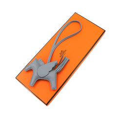 Hermes Rodeo Pegasus PM Accessory Bag Charm, Agneau Milo Swift Leather, Gris Pantin, K Stamp — New - Store Return