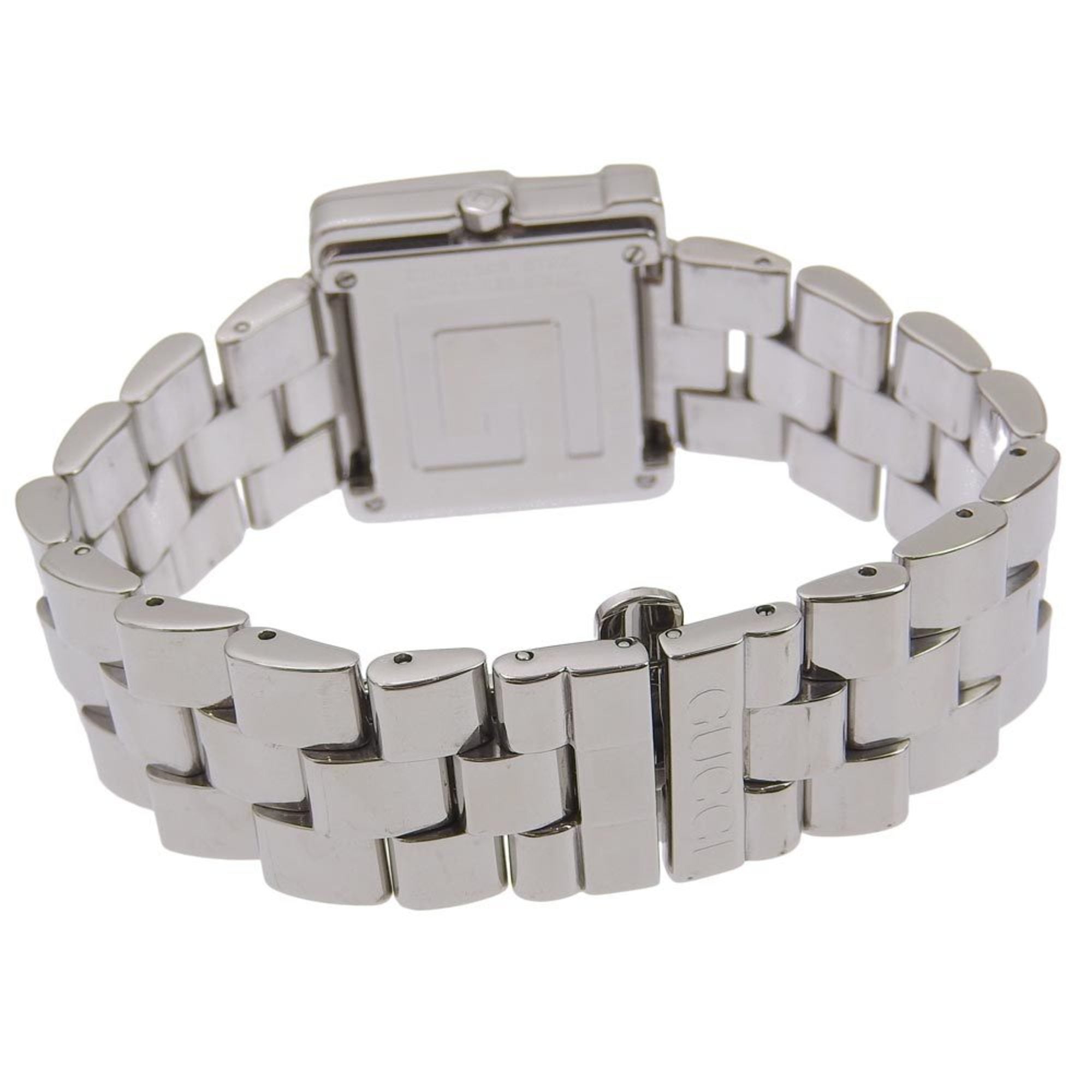 GUCCI Watch 4600L Stainless Steel Swiss Made Silver Quartz Analog Display Black Dial Ladies — Good