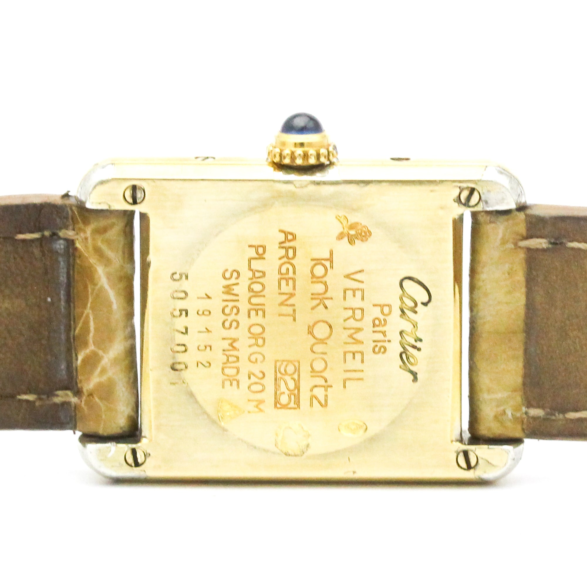 CARTIER Must Tank Vermeil Gold Plated Quartz Ladies Watch 5057001 — Good