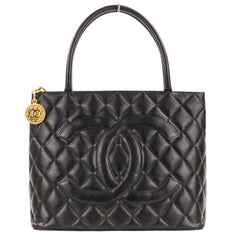 CHANEL Chanel Caviar Skin Matelassé Coco Mark Leather Reissue Tote Handbag A01804 Black Women's — Like New