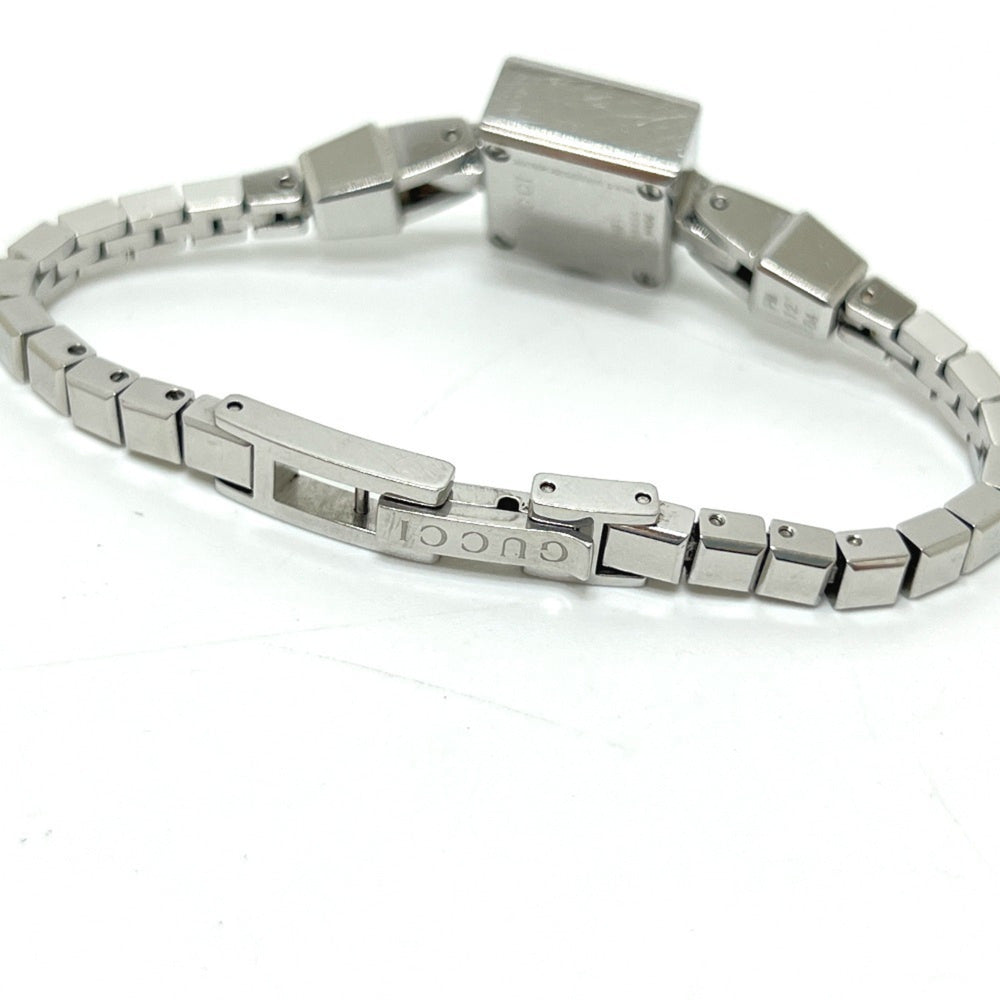 GUCCI 102 G Mini Square Chain Quartz Watch, Stainless Steel, Women's, Silver — Good