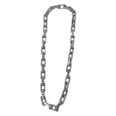 LOUIS VUITTON (Louis Vuitton) 2020 model M64196 Collier Chain Monogram Necklace, Silver, Made in Italy, Men's — Like New
