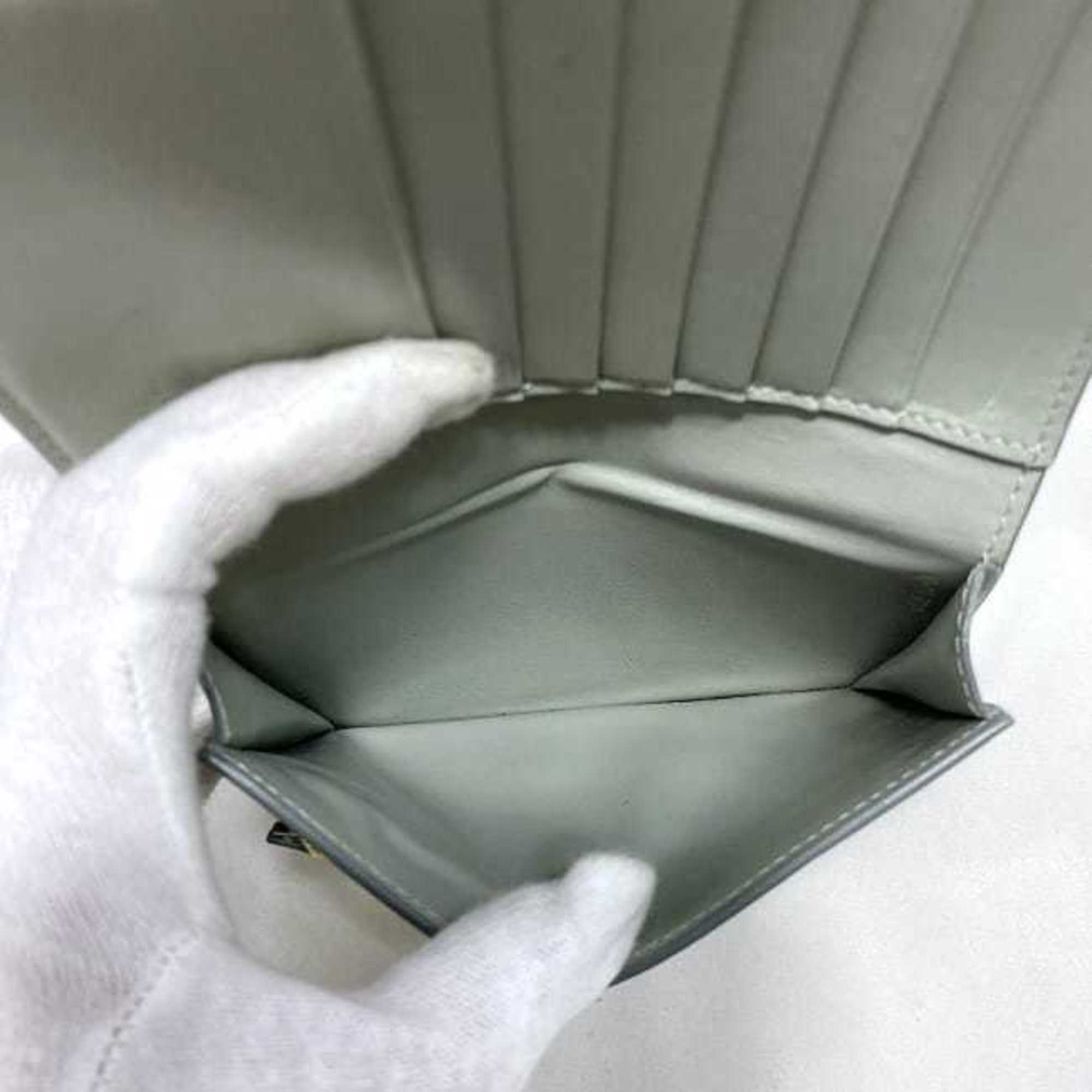 Celine wallet medium strap gray 10B64 3BRU 30VL folio leather CELINE bicolor smoky color ladies