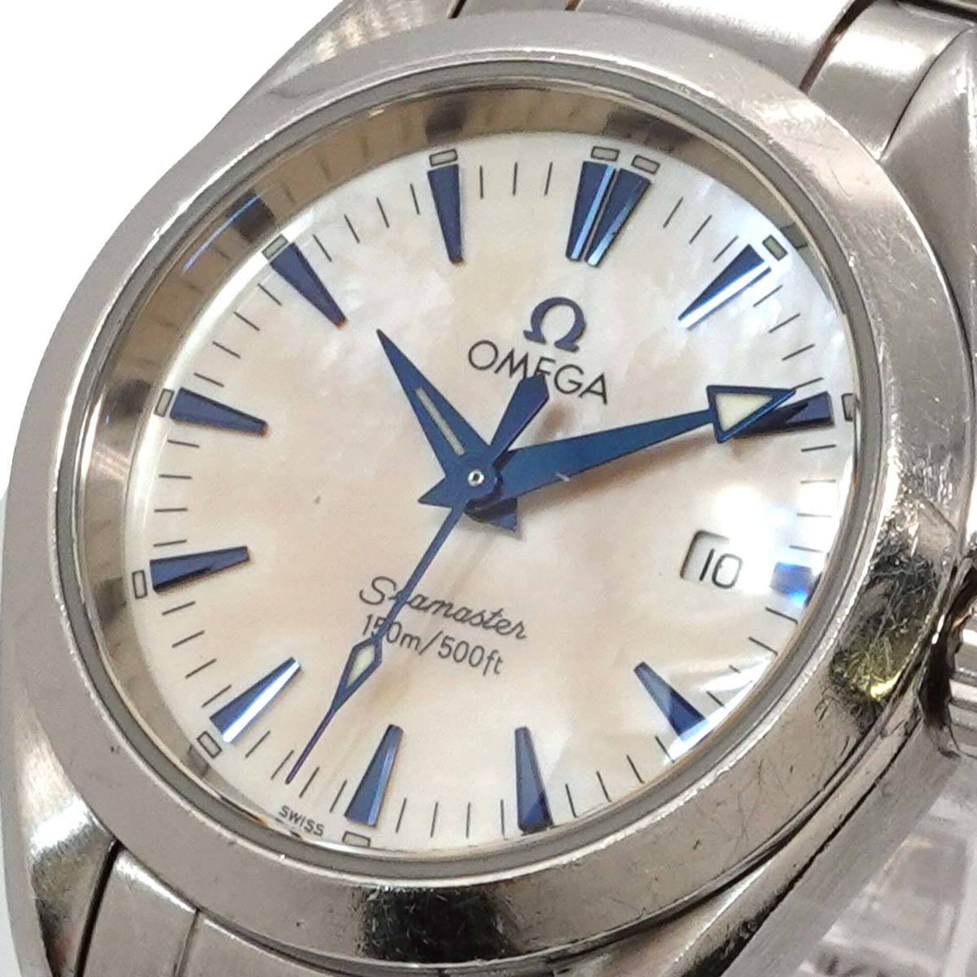 Omega Seamaster Aqua Terra 2577 70 Women's Watch, Date Display, White Shell, Quartz Watch — Very Good