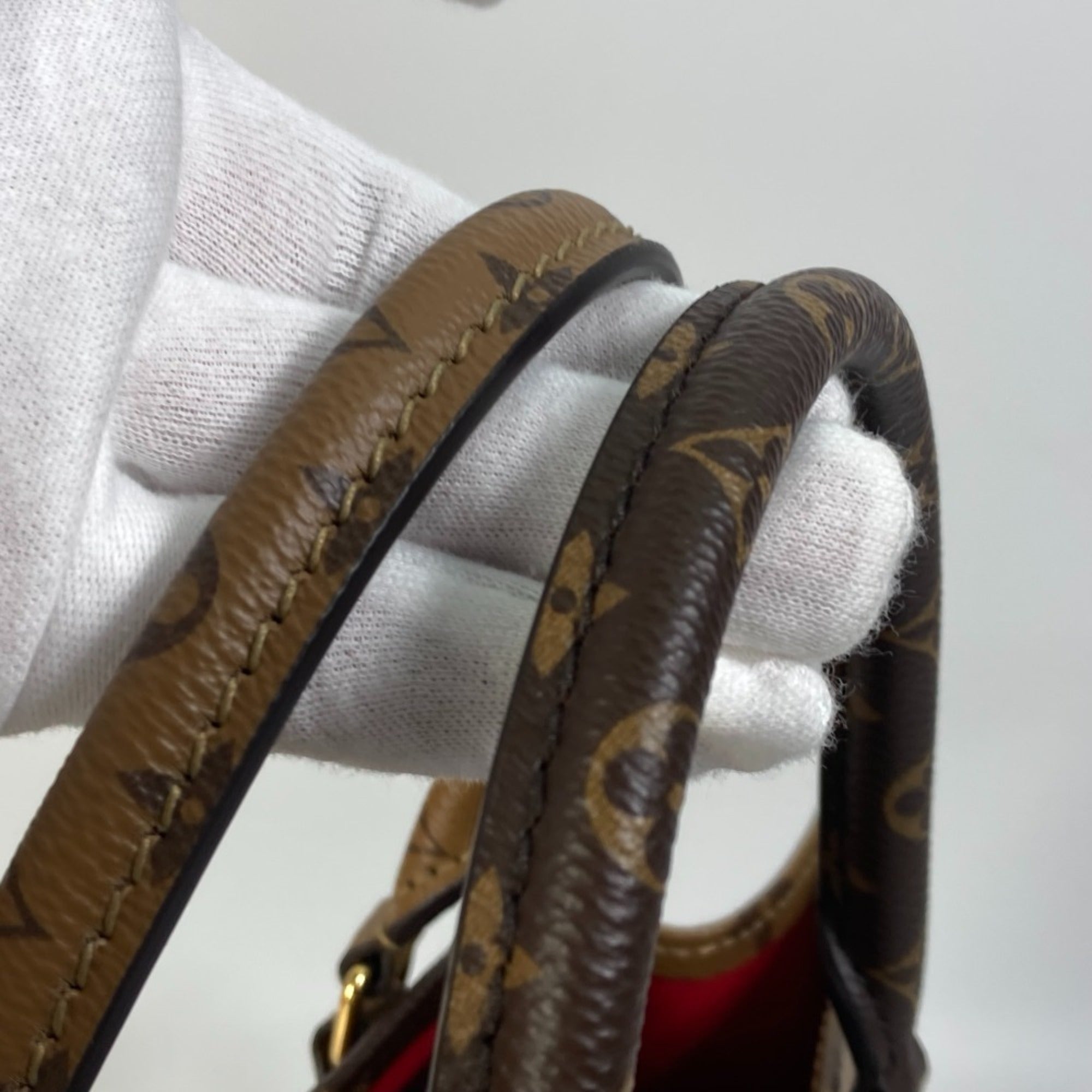 LOUIS VUITTON Monogram Giant On the Go MM 2-Way Shoulder Bag/Tote Bag (M45321) in Canvas, Brown, Like New — Like New