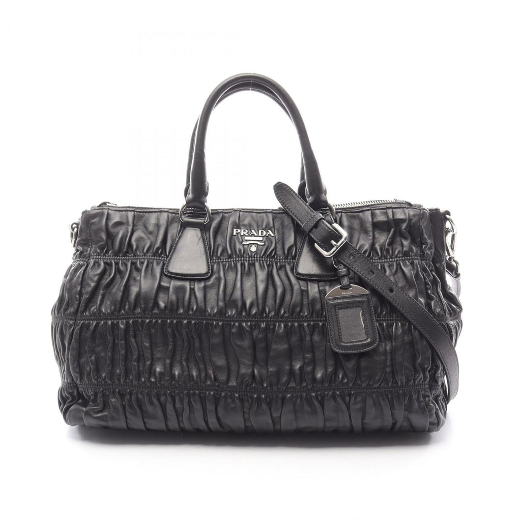Prada Nappa Gaufre' Leather Handbag, Women's, Black, BL0743