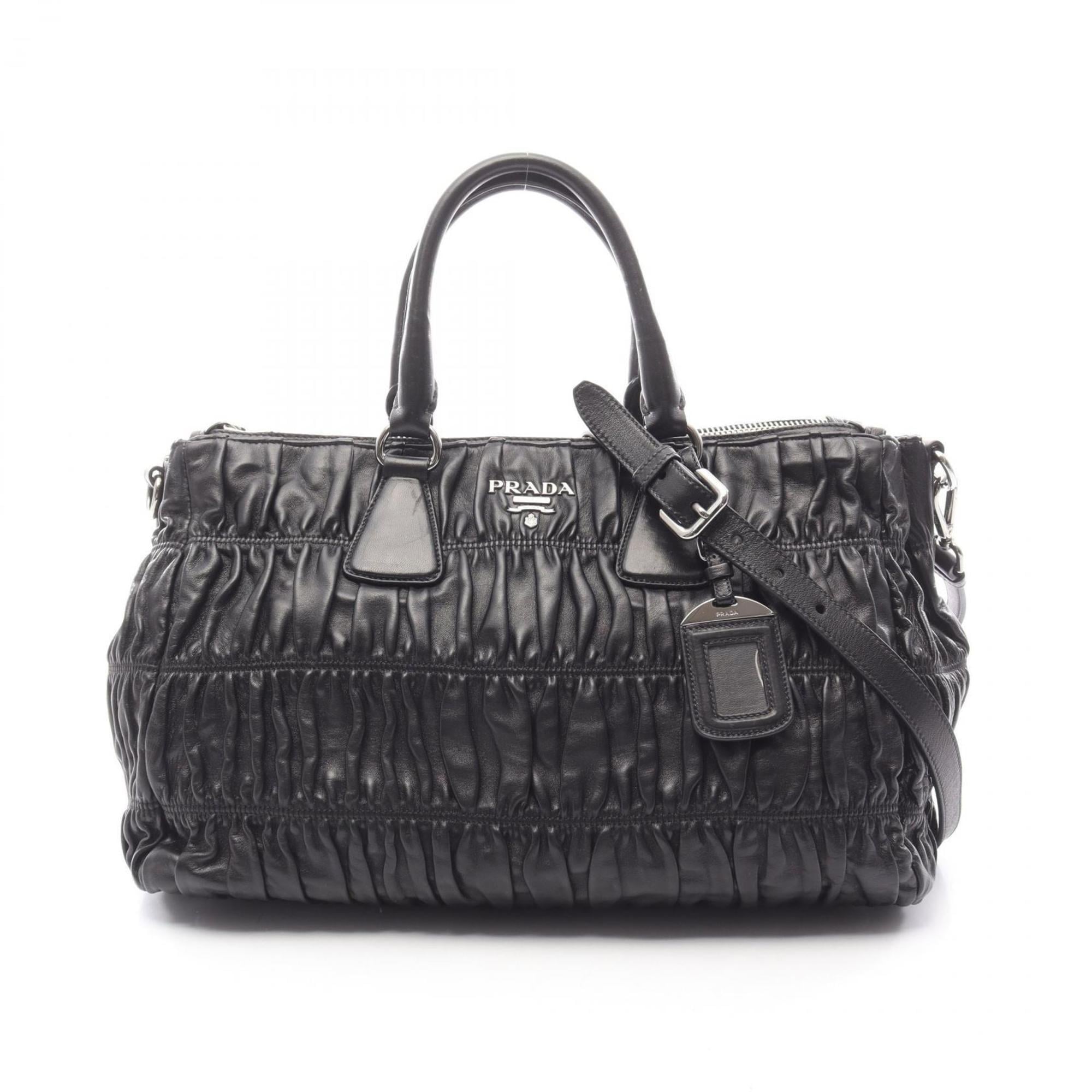 Prada Nappa Gaufre' Leather Handbag, Women's, Black, BL0743