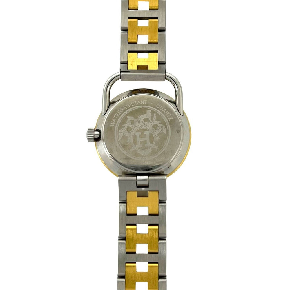 HERMES Arceau Stainless Steel GP Quartz Wristwatch, Silver/Gold, 21563 — Good