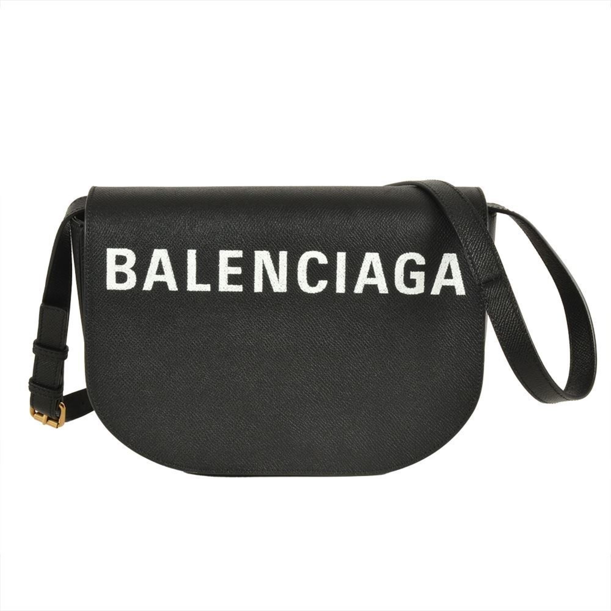 BALENCIAGA Ville Day Shoulder Bag Leather 542207 Black — Like New