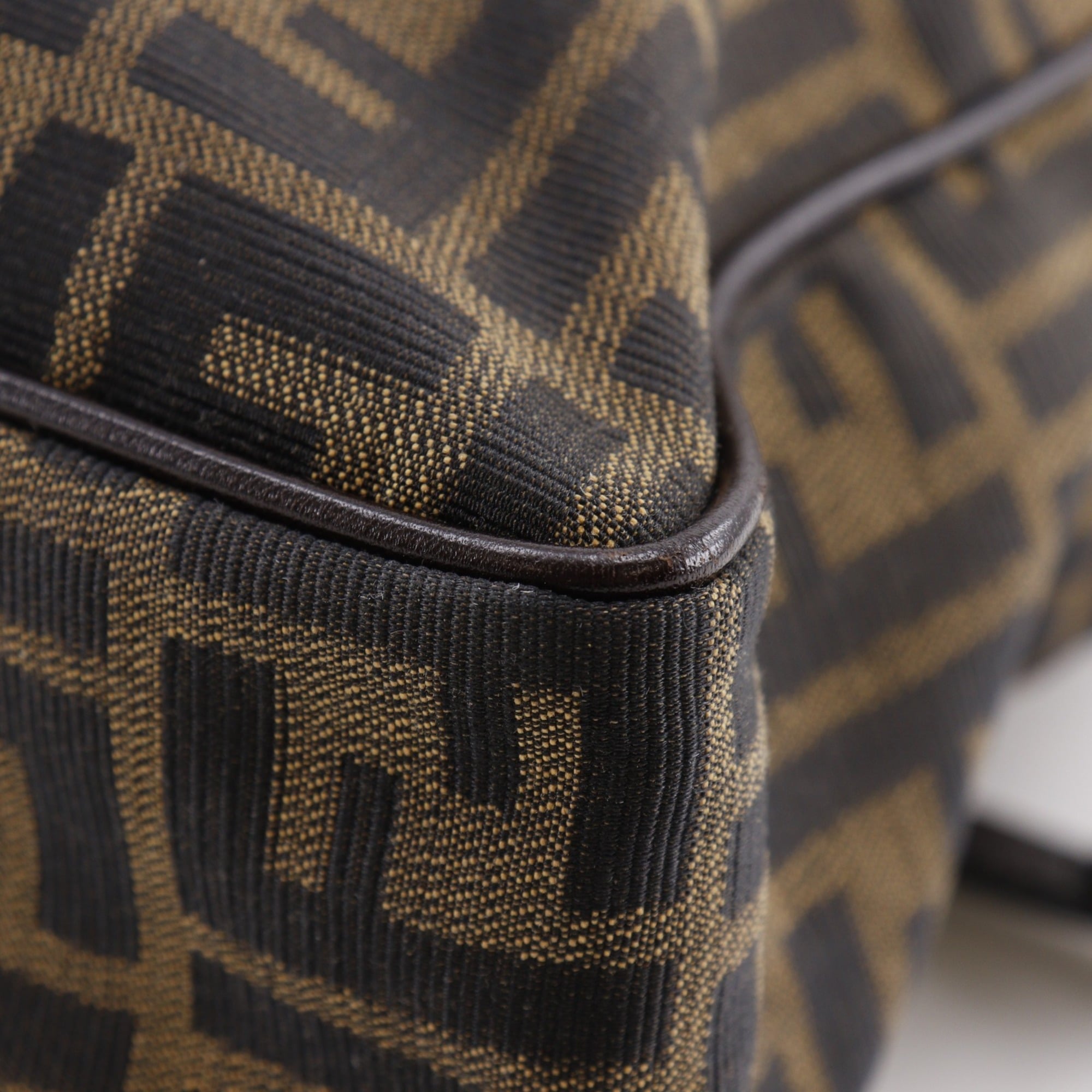 Fendi Zucca Business Bag, 2-Way Shoulder Nylon Canvas, Brown, 2-Way, A4 Size, Unisex — Like New
