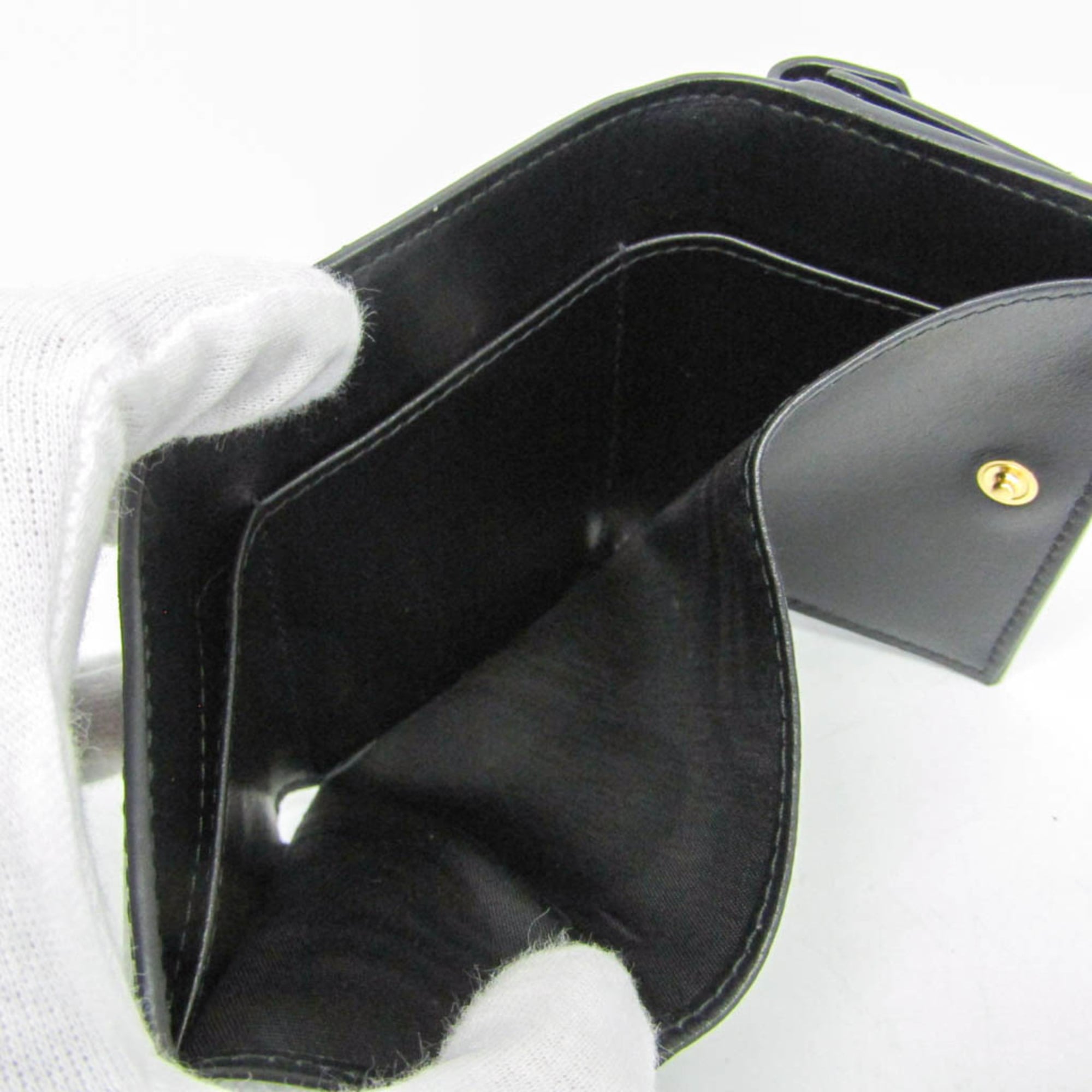 Prada VITELLO MOVE 1MH021 Women's Leather Wallet (tri-fold) Black