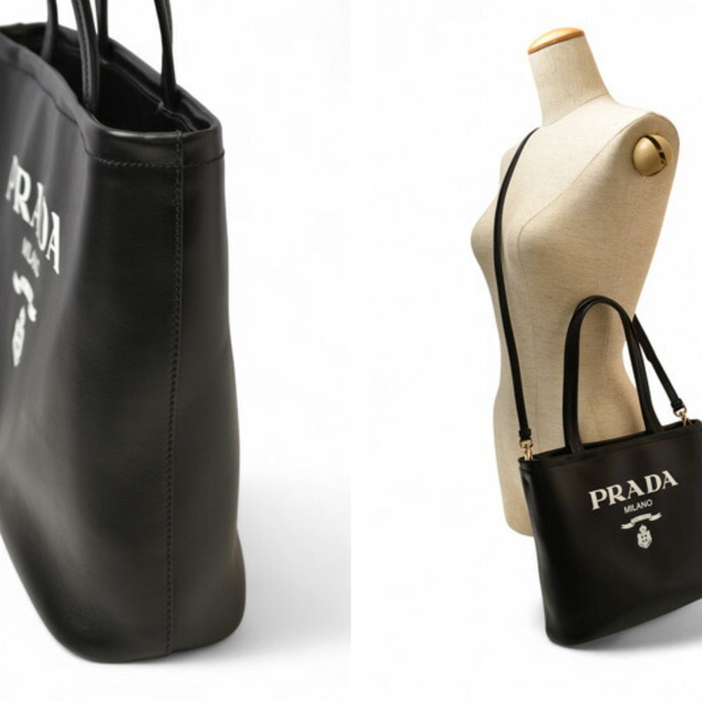 Prada 2-way tote/shoulder bag, 1BG507, in soft calf leather with strap — Like New