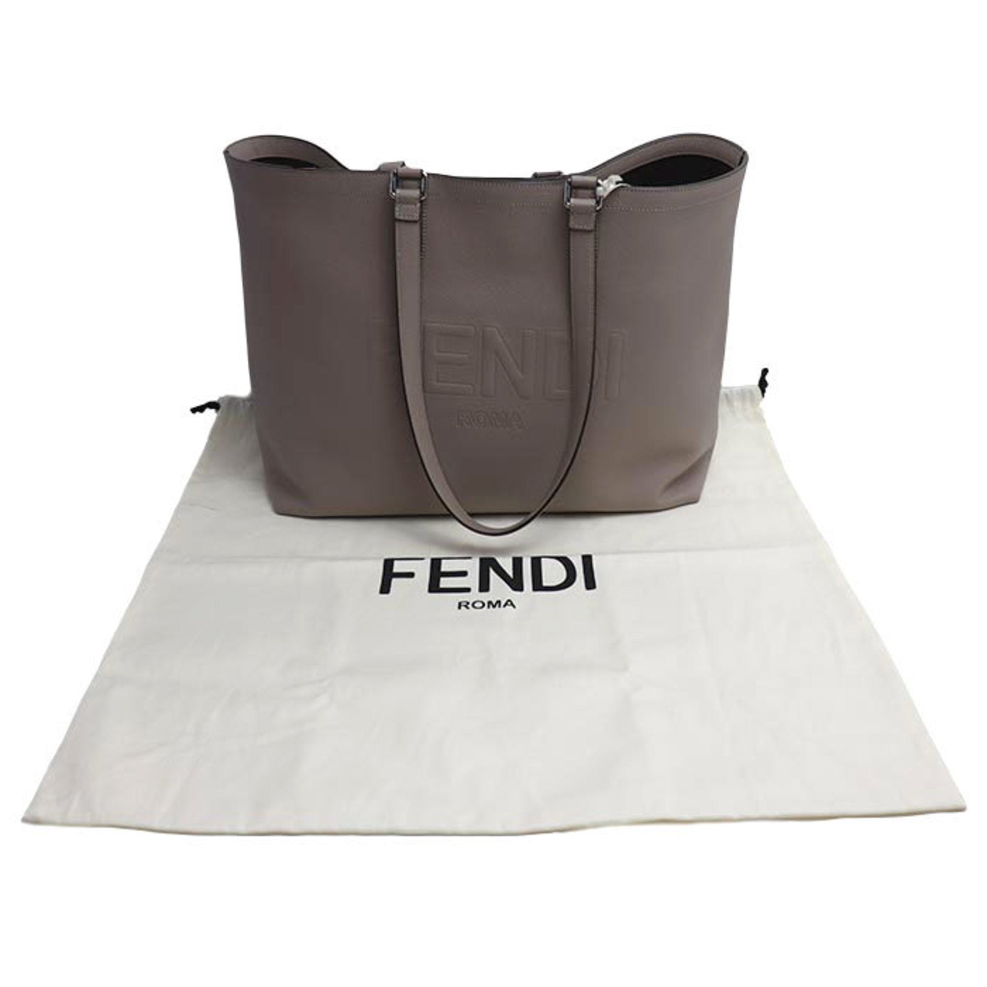 FENDI Go To Shopper Tote Bag CORDA+PAL (Gray) 7VA610 ARD9 F04Y9 Women's — Like New