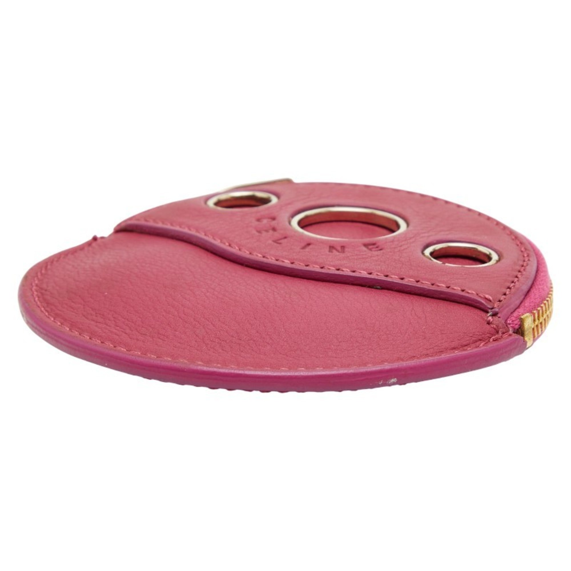 Celine wallet/coin case, pink leather, women's, CELINE