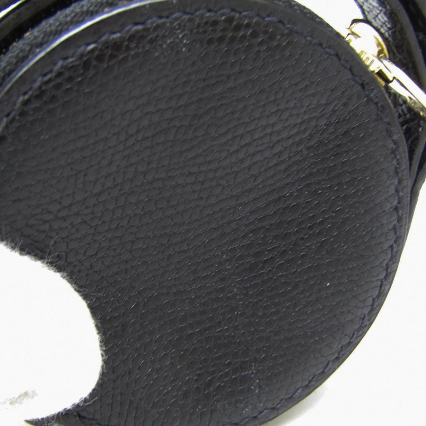 Valextra Round Type Men,Women Leather Coin Purse/coin Case Black