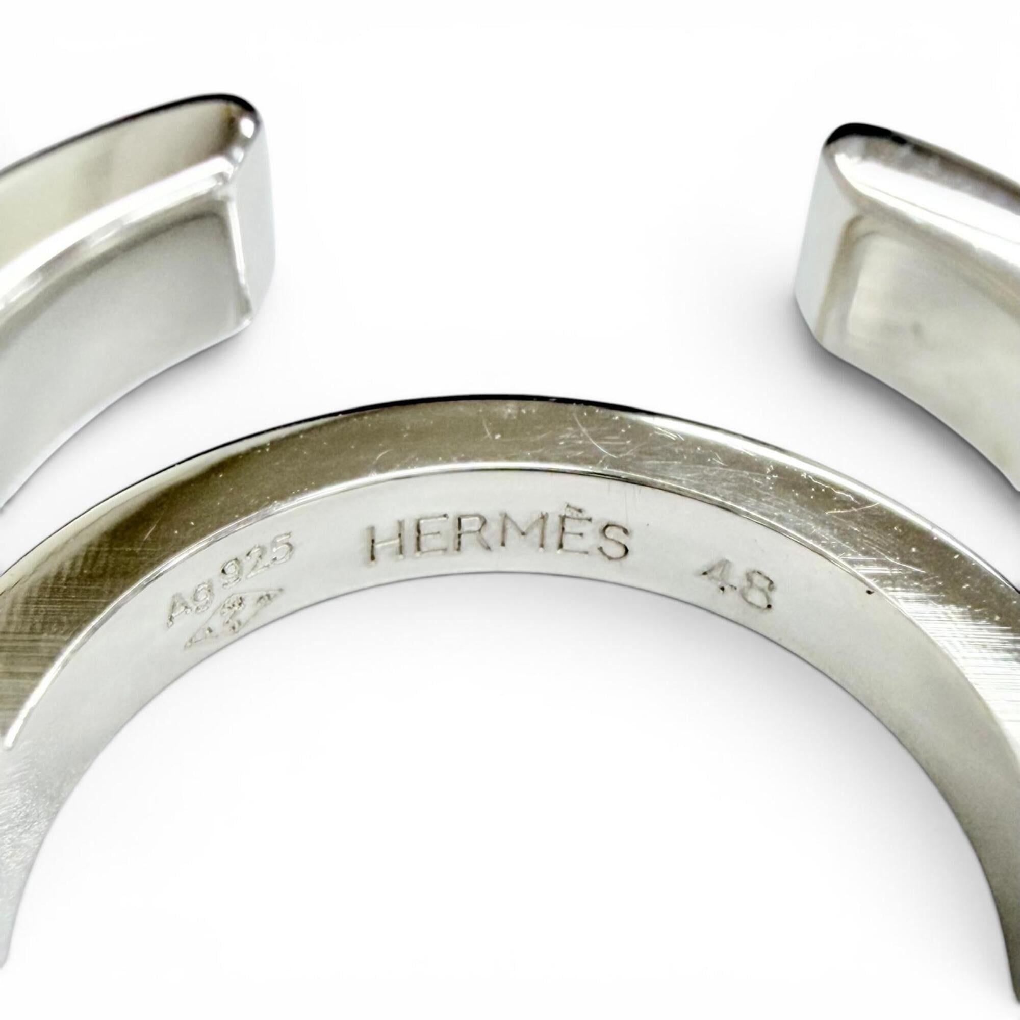 HERMES AG925 H symbol ring, silver, size 48, weight 6.9g, women's, very popular, highly recommended! — Like New