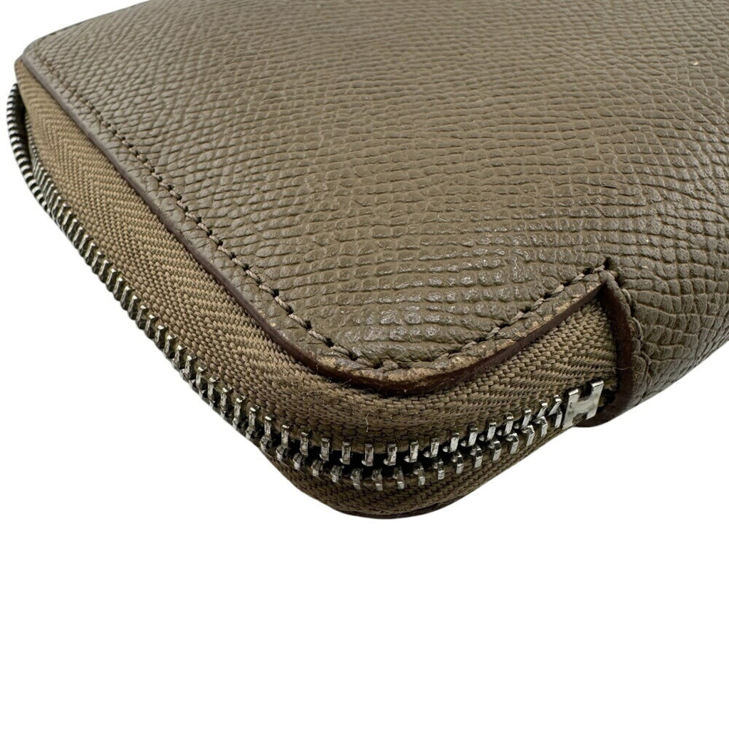 HERMES Round Zip Evelyne Long Wallet Brown Women's