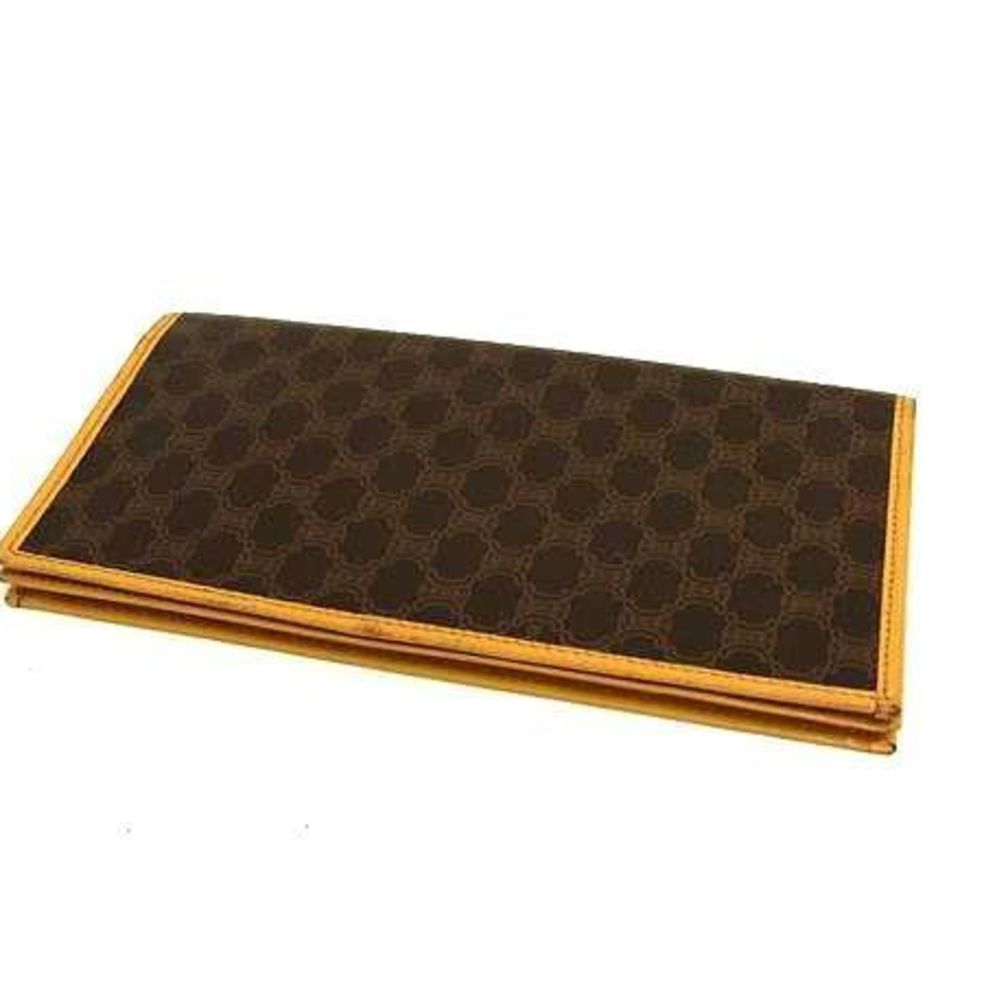 CELINE Macadam Bifold Wallet, Brown Leather, Women's