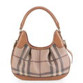Burberry Nova Check Leather Shoulder Bag/Tote Bag/Handbag Brown Women's