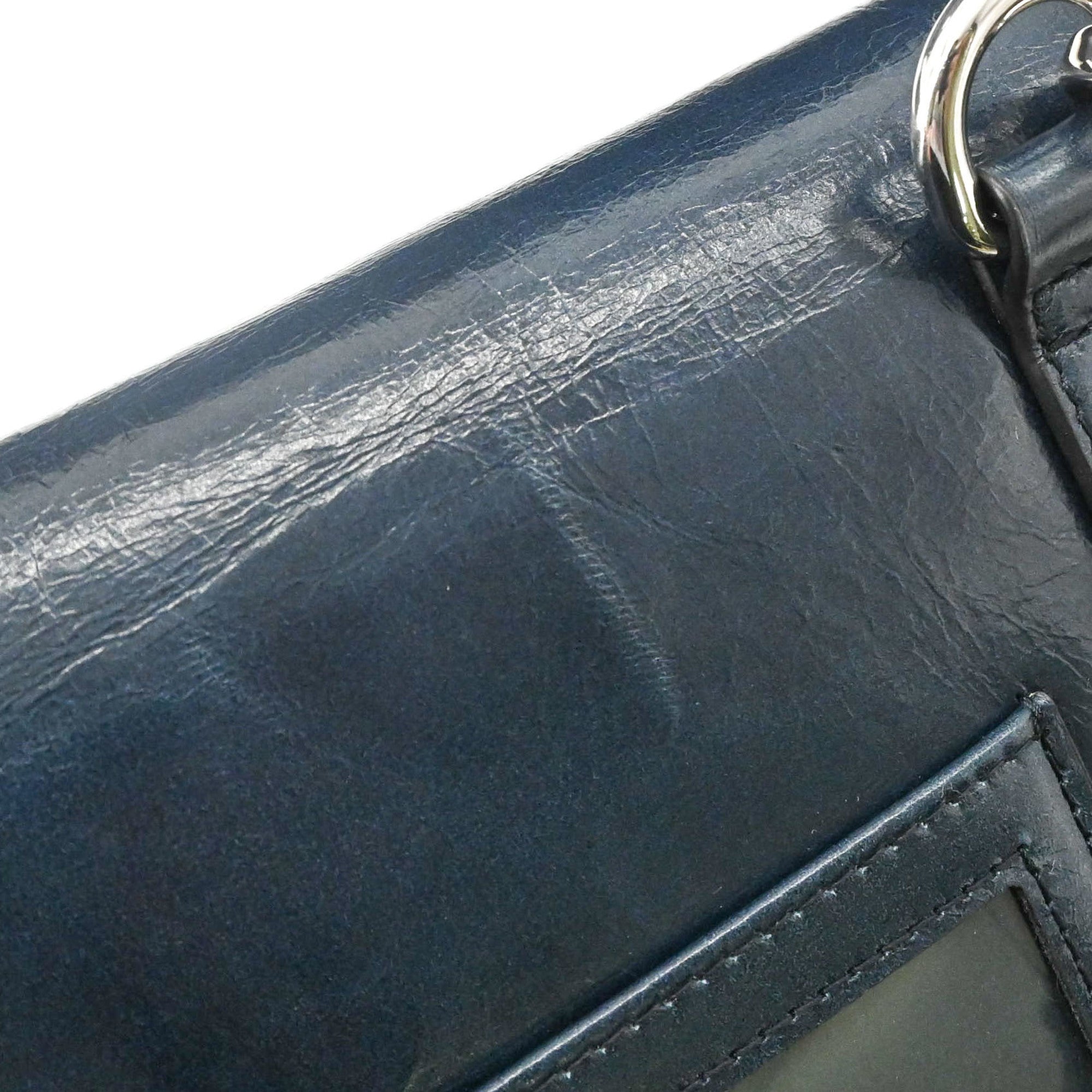 PRADA Softlook Leather Shoulder Bag/Body Bag, Tessuto, Navy — Like New