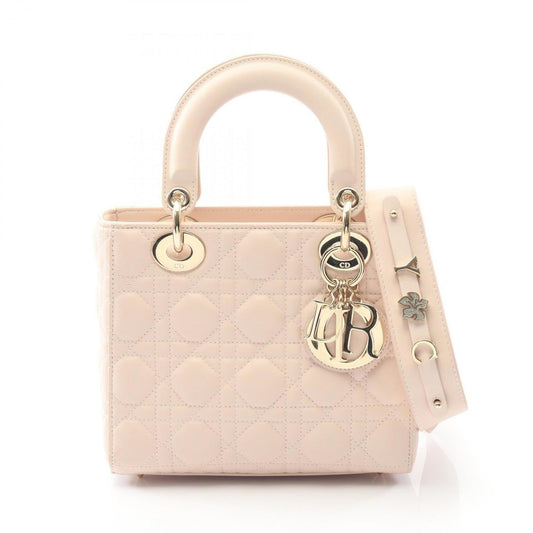 Christian Dior Dior LADY DIOR MY ABCDIOR Lady Small Cannage Handbag, Leather, Women's, Pink, M0538ONGE_M413