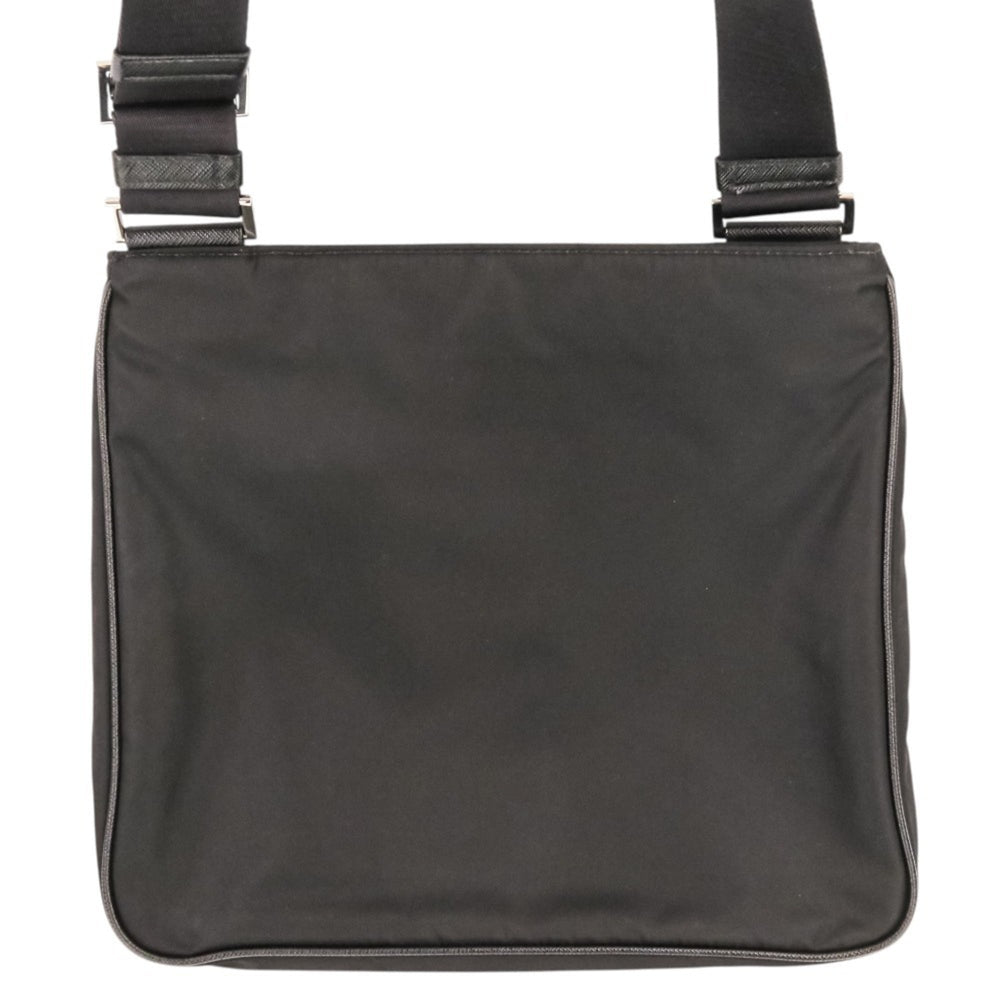 PRADA Re-Nylon Saffiano Leather Triangle Logo Plate Shoulder Bag 2VH118 Black (Men's & Women's) — Like New