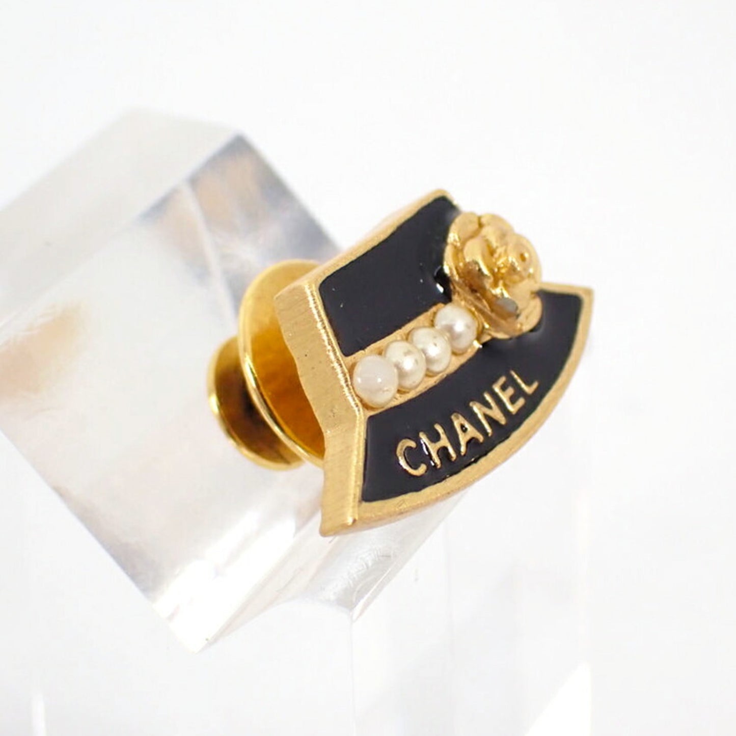 CHANEL Camellia Hat Motif Brooch j72-26