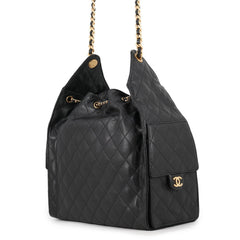 Chanel Chain Shoulder Bag CHANEL25 Medium Coco Mark Matelassé Caviar Skin AS5311 CHANEL Black Handbag Women's — Like New