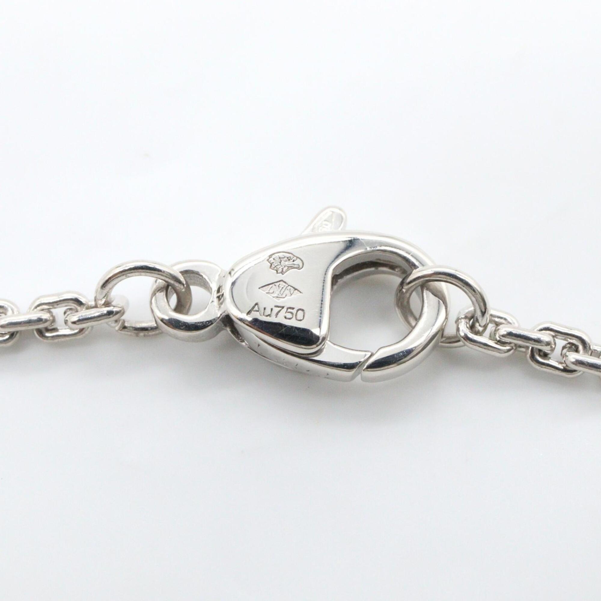 Louis Vuitton Pendant Volte 1 GM Diamond Necklace, 18K White Gold (18KWG), Diamond, Men's/Women's, Silver/Clear Tone — Like New