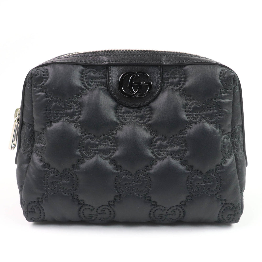 GUCCI 72604 GG Marmont Makeup Pouch, Small Item Black and Purple, Box Dust Bag Included, Made in Italy, Women's — Like New