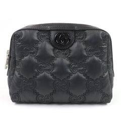 GUCCI 72604 GG Marmont Makeup Pouch, Small Item Black and Purple, Box Dust Bag Included, Made in Italy, Women's — Like New