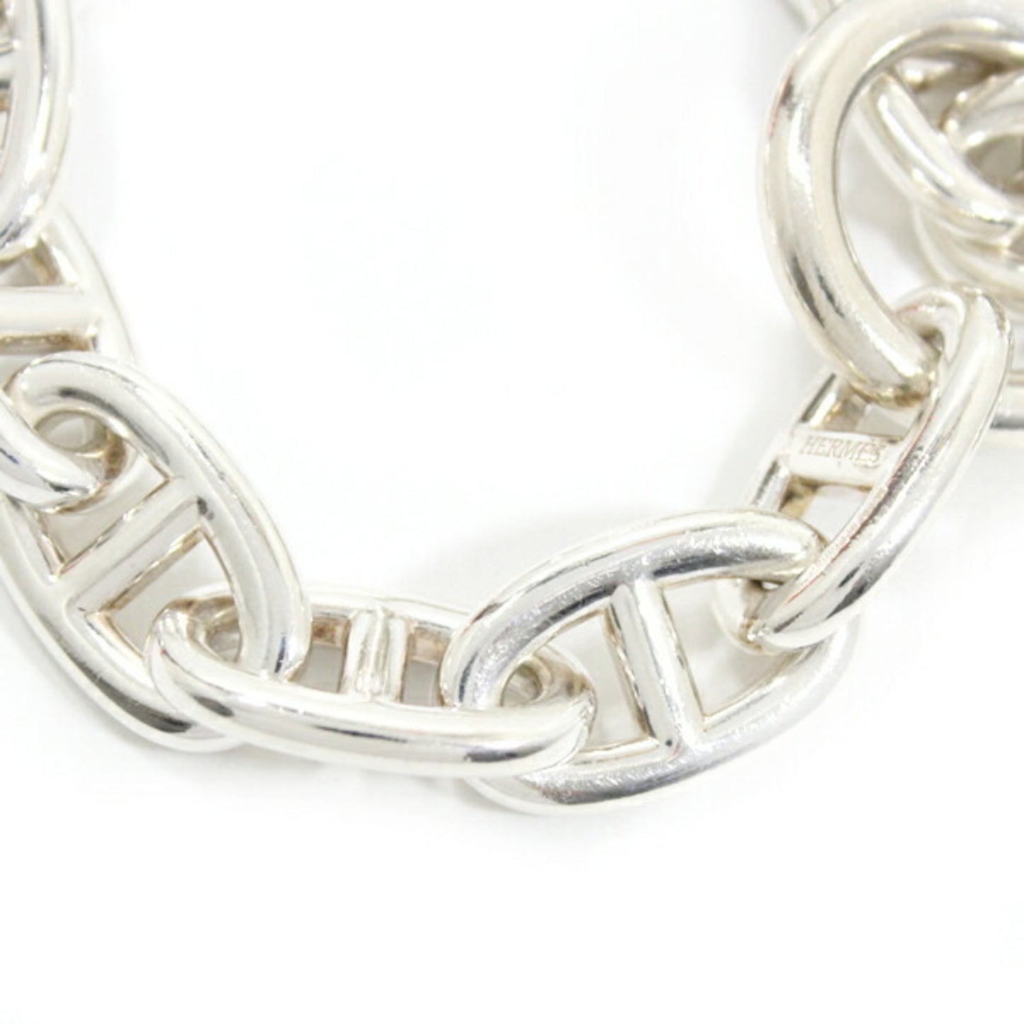 Hermès Chaine d'Ancre TGM Chain Bracelet, 12 Links, Silver 925, SV925, HERMES Silver, Men's/Women's, T5795