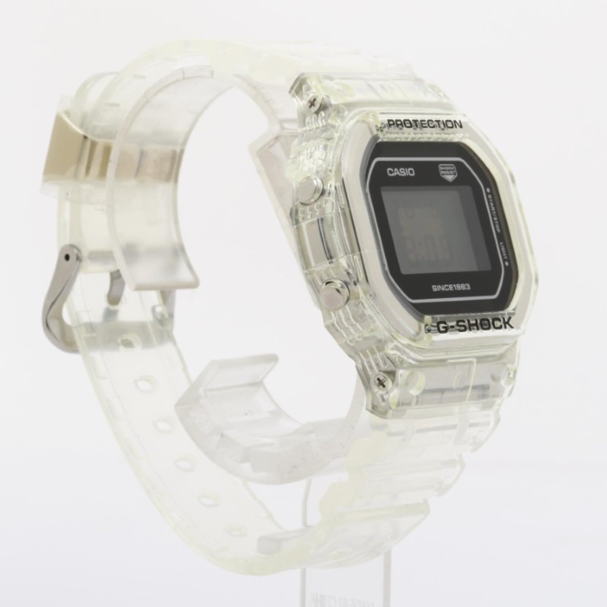 CASIO G-SHOCK DIGITAL 5000 SERIES 40th Anniversary CLEAR REMIX DW-5040RX-7JR Black Clear Stainless Steel/Resin Men's Digital Watch — Like New